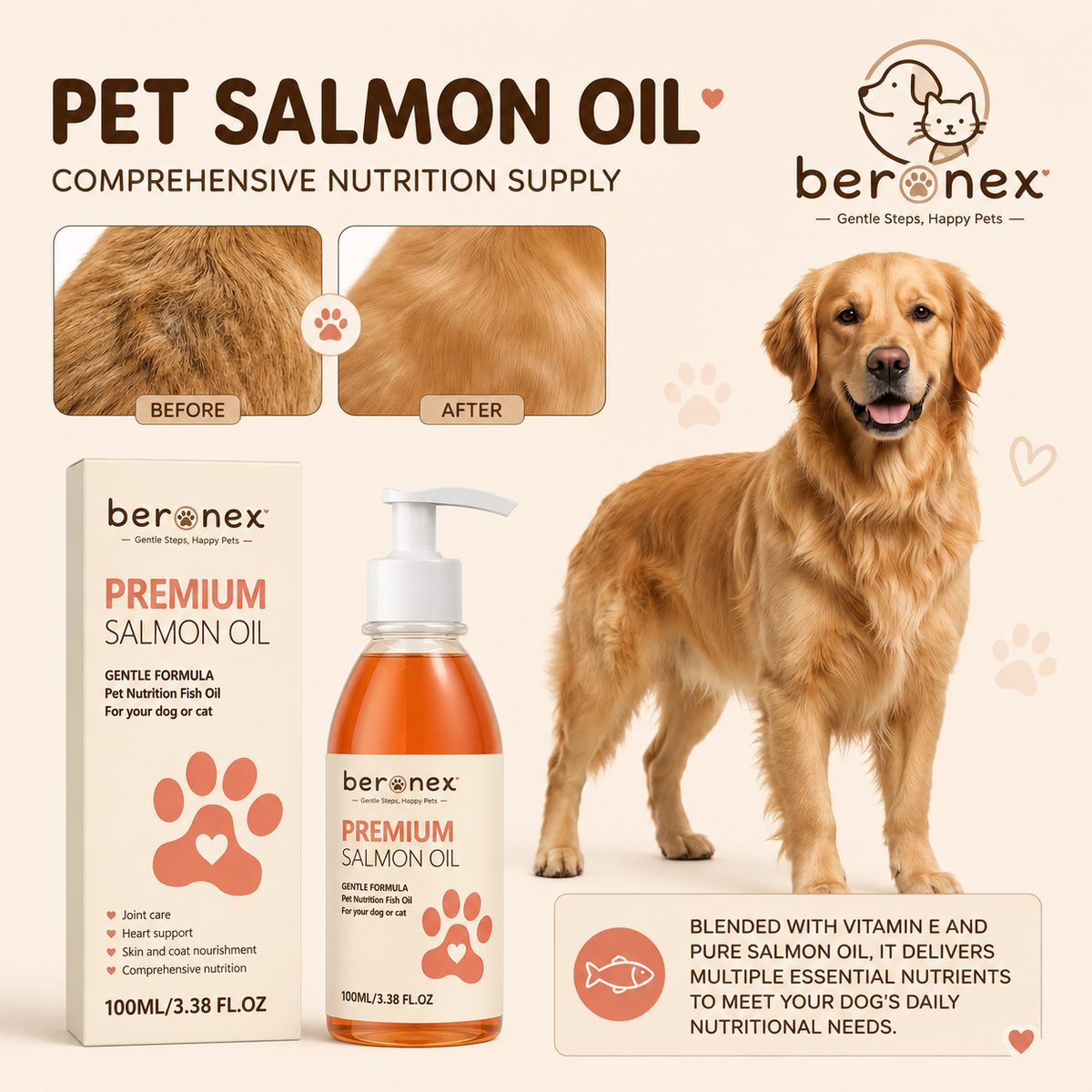 Nourish & Shine Salmon Oil for Pets
